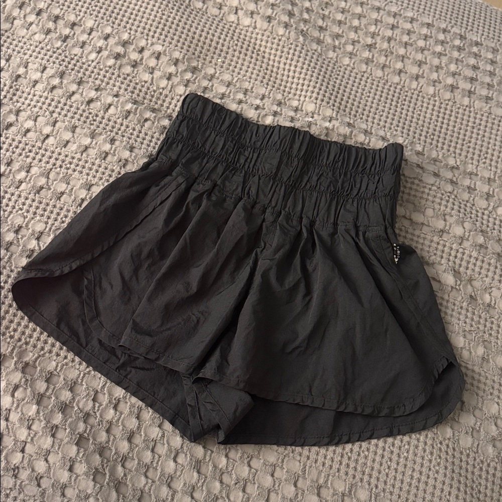 Free people movement black the way home lightweight polyamide athletic shorts
